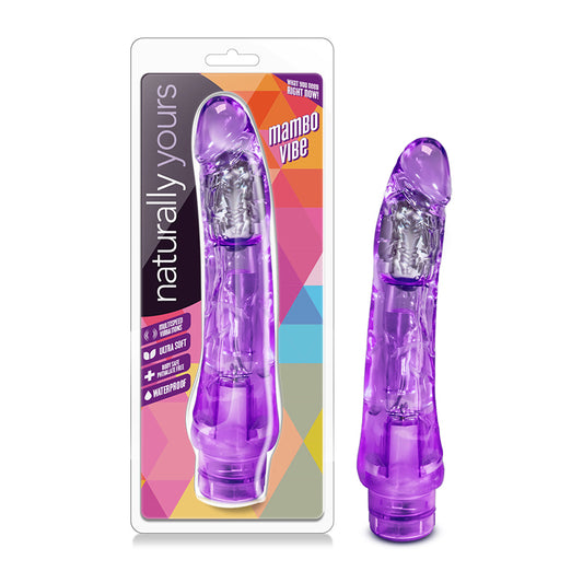 Blush Naturally Yours Mambo Vibe Realistic 9 in. Vibrating Dildo Purple