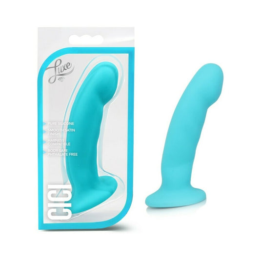 Blush Luxe Cici 6.5 in. Curved Silicone Dildo Blue