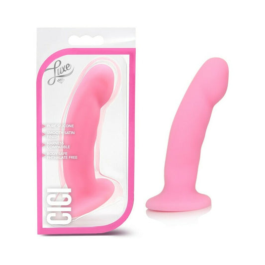 Blush Luxe Cici 6.5 in. Curved Silicone Dildo Pink