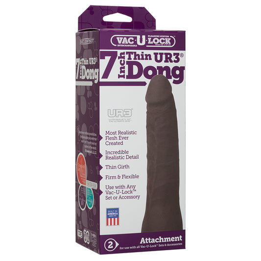 Vac-U-Lock- 7-Inch Thin Dong - ULTRSKYN Black