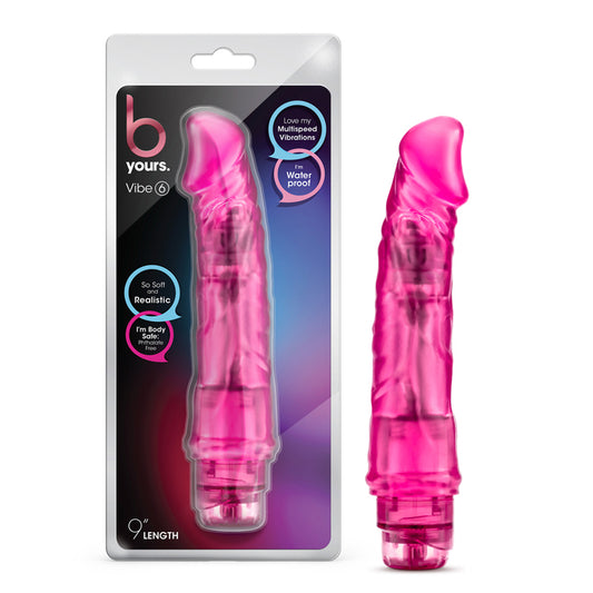 Blush B Yours Vibe 6 Realistic 9.25 in. Vibrating Dildo Pink