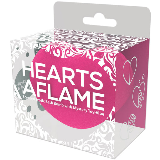 Hearts Aflame Erotic Lovers Bath Bomb Heart-Shape Scented Bath Bomb With Mystery Toy Vibe