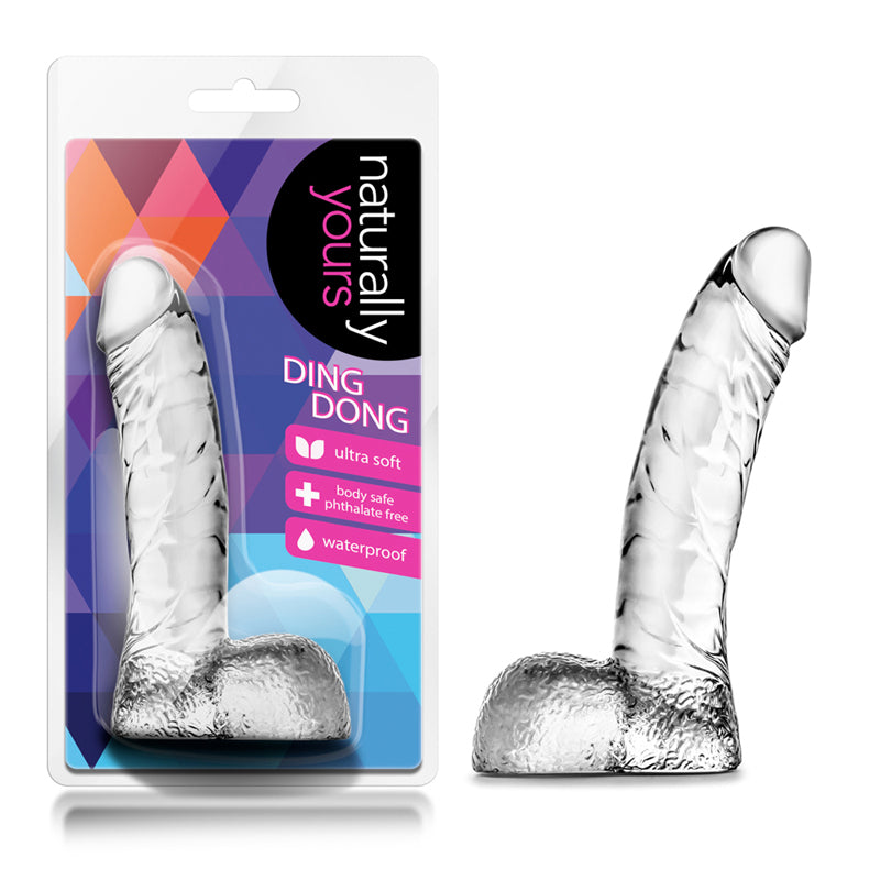 Blush Naturally Yours Ding Dong Realistic 5.5 in. Dildo with Balls Clear