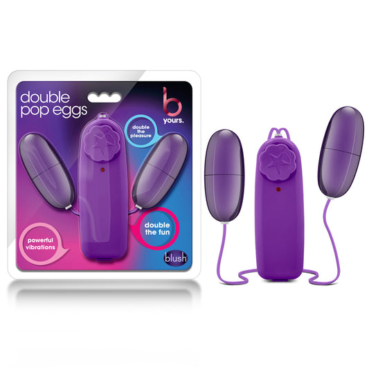 Blush B Yours Double Pop Eggs Remote-Controlled Dual Bullet Vibrator Plum