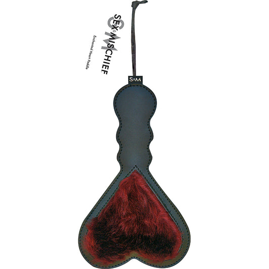 Sportsheets Sex & Mischief Enchanted Heart Paddle Dual-Sided Burgundy