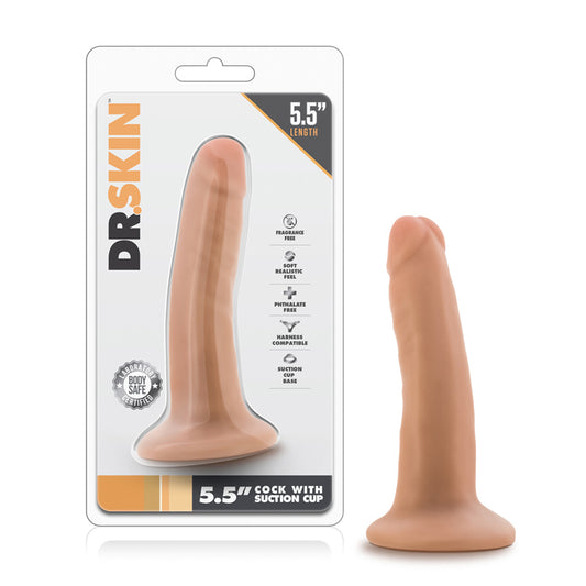 Blush Dr. Skin Realistic 5.5 in. Dildo with Suction Cup Beige