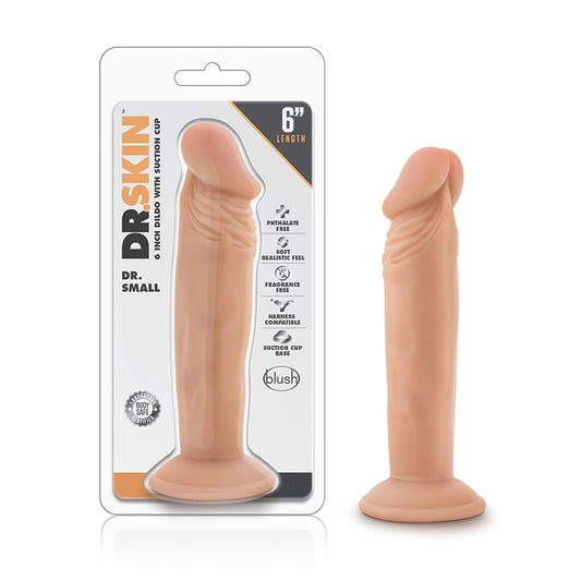 Blush Dr. Skin Dr. Small Realistic 6 in. Dildo with Suction Cup Beige