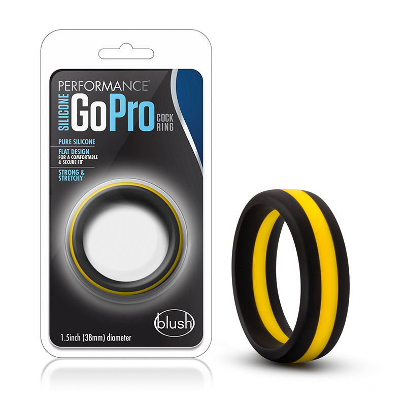 Blush Performance Silicone Go Pro Cock Ring Black/Gold/Black