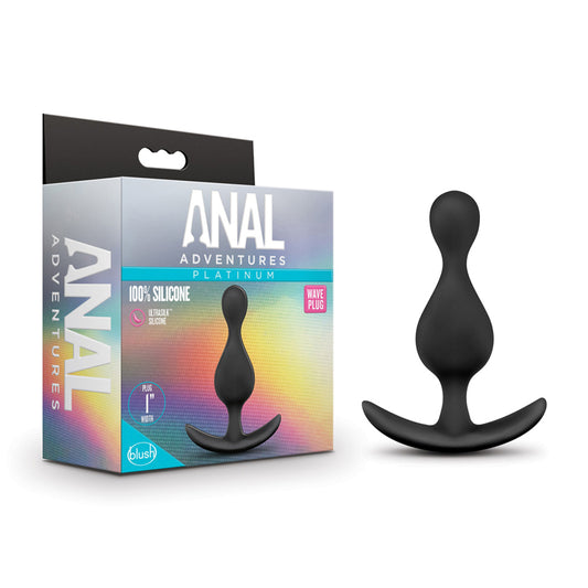 Blush Anal Adventures Platinum Silicone Wave Plug Black