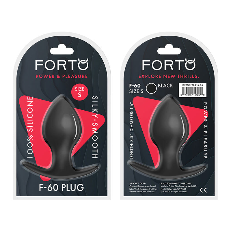 Forto F-60 Spade Silicone Anal Plug Small Black