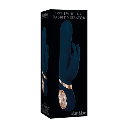 Adam & Eve Eve's Twirling Rechargeable Silicone Rabbit Vibrator Blue